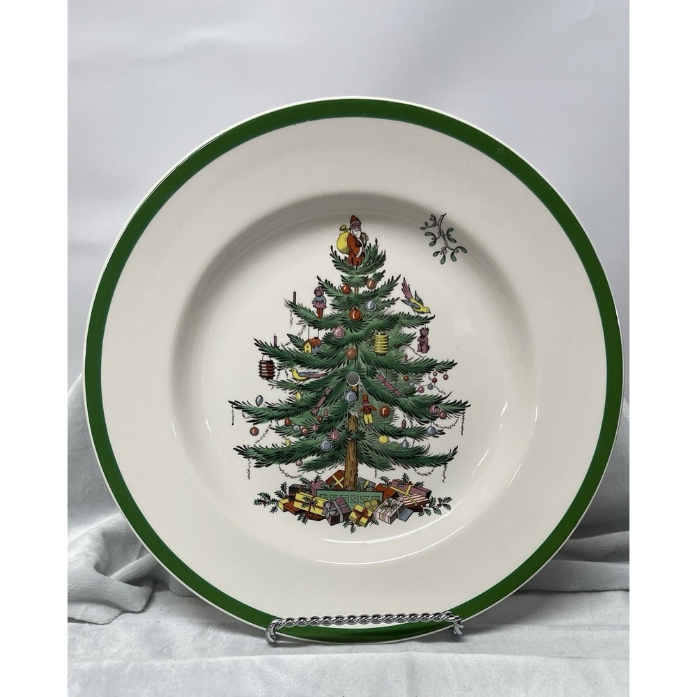 Spode Christmas Tree Plate Drilled for Tiered Tray Stand S3324-U England